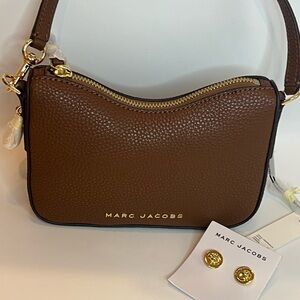 Marc Jacobs Brown Shoulder Bag with Gold Accents